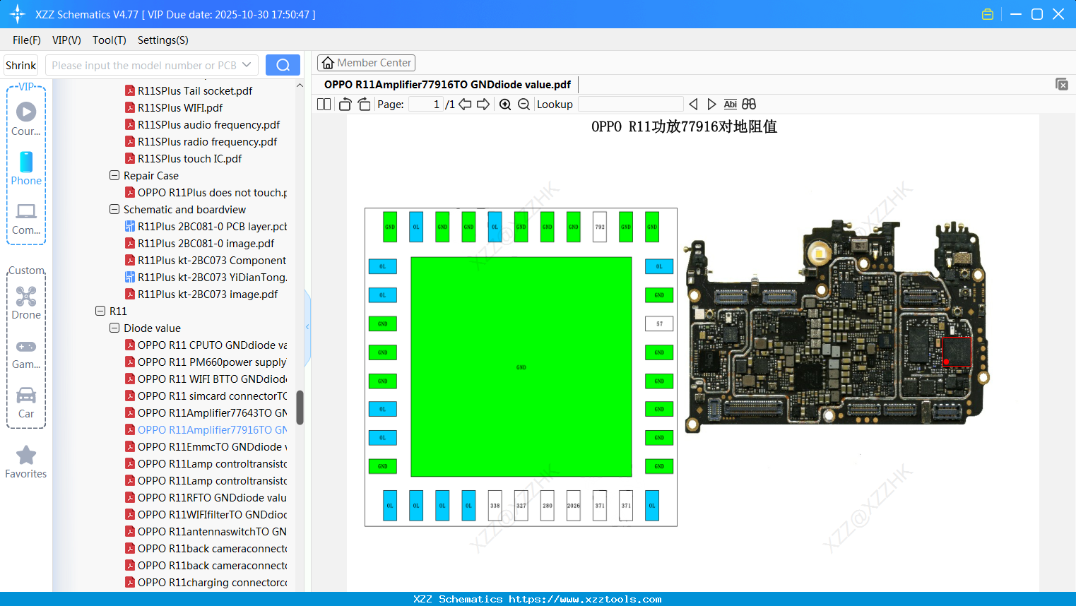OPPO R11Amplifier77916TO GNDdiode Value